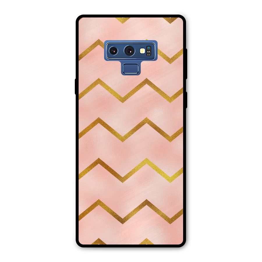 Gold Pink Pattern Metal Back Case for Galaxy Note 9