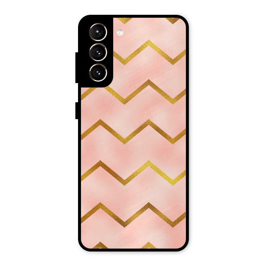 Gold Pink Pattern Metal Back Case for Galaxy S21 5G