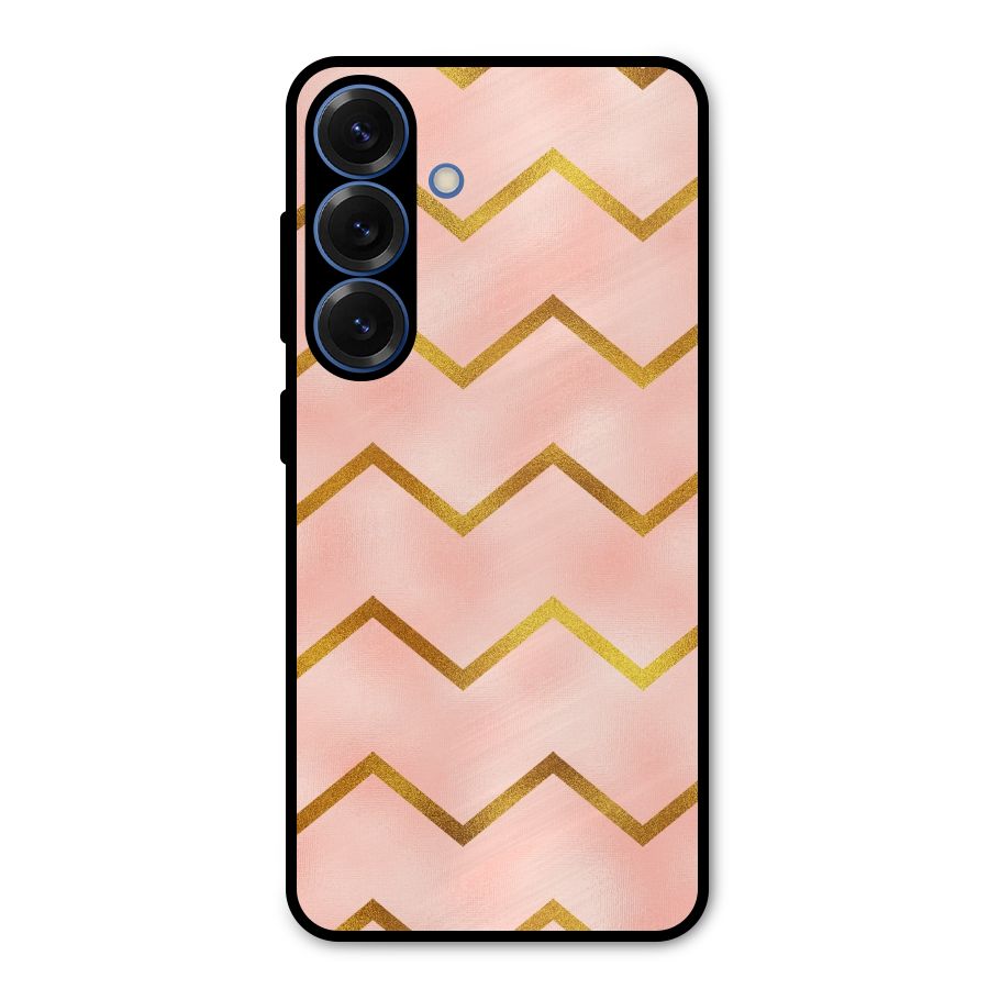 Gold Pink Pattern Metal Back Case for Galaxy S25