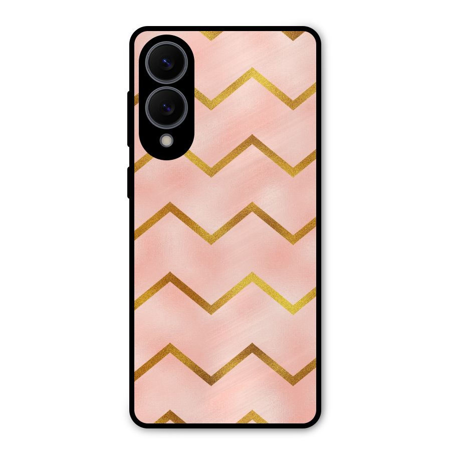Gold Pink Pattern Metal Back Case for Galaxy S25 Edge