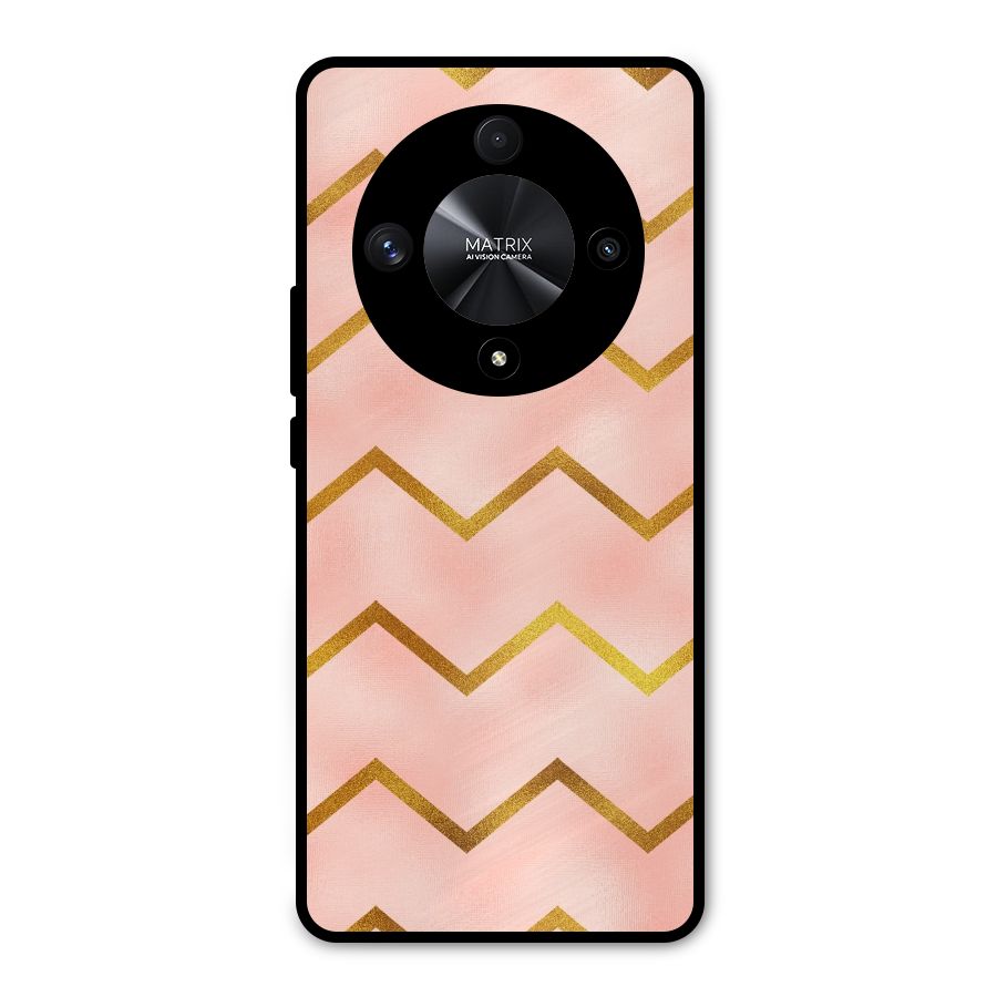 Gold Pink Pattern Metal Back Case for Honor X9b