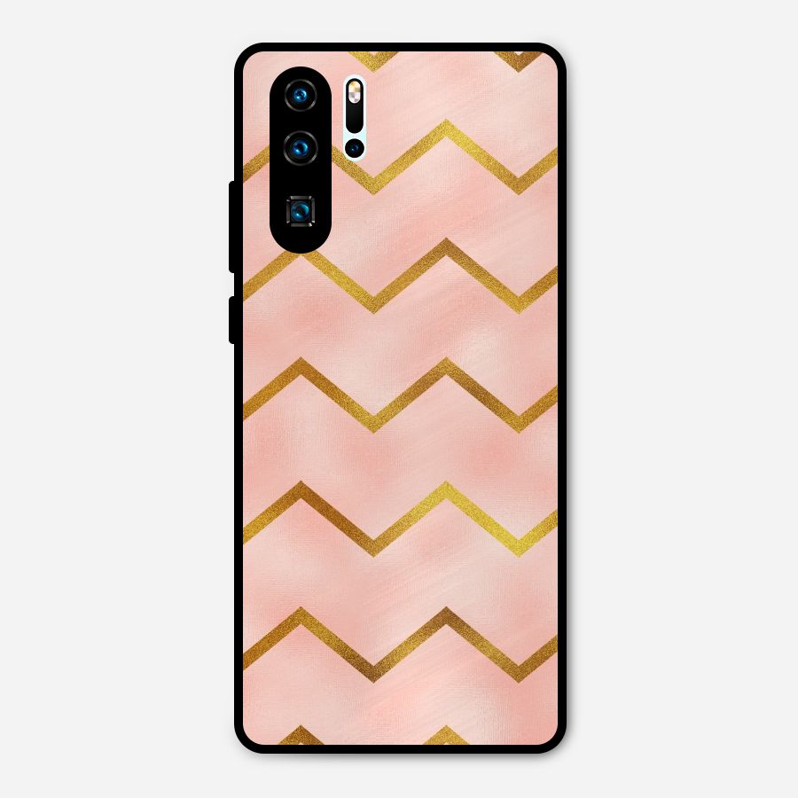 Gold Pink Pattern Metal Back Case for Huawei P30 Pro