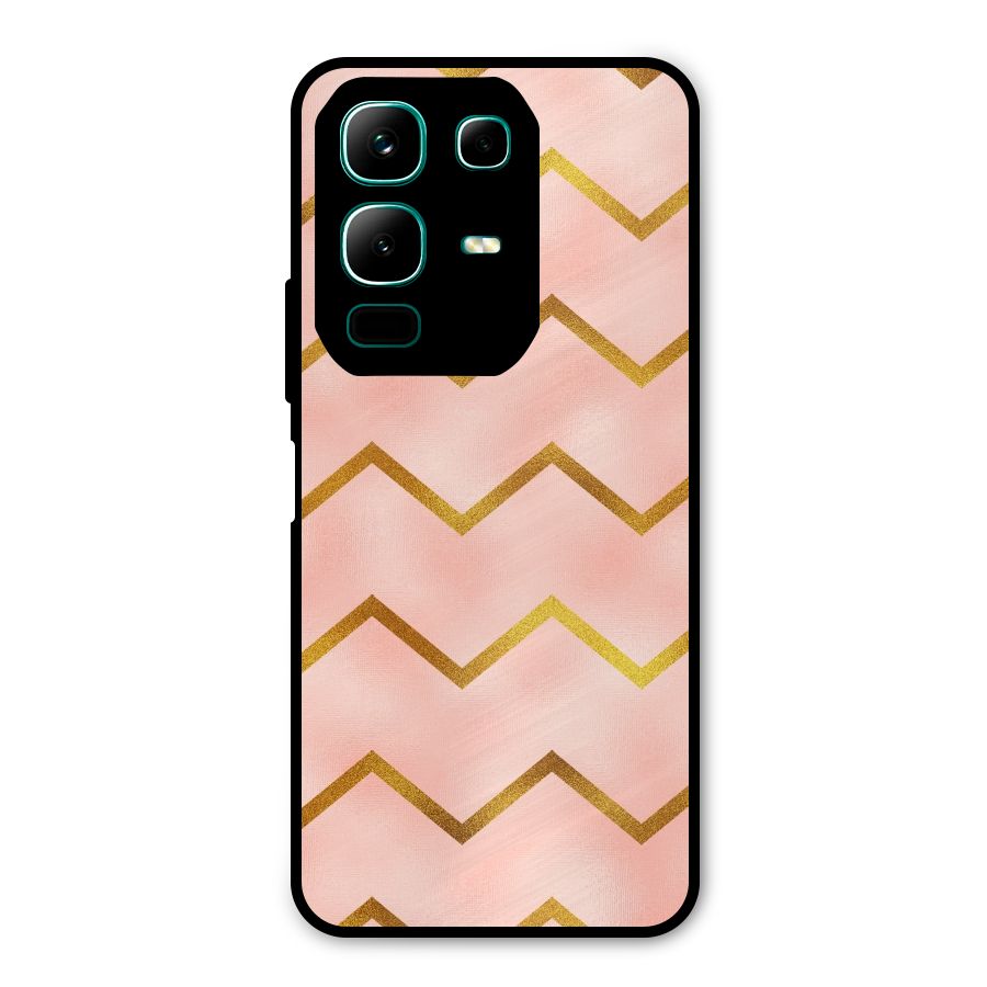 Gold Pink Pattern Metal Back Case for Infinix Note 50x