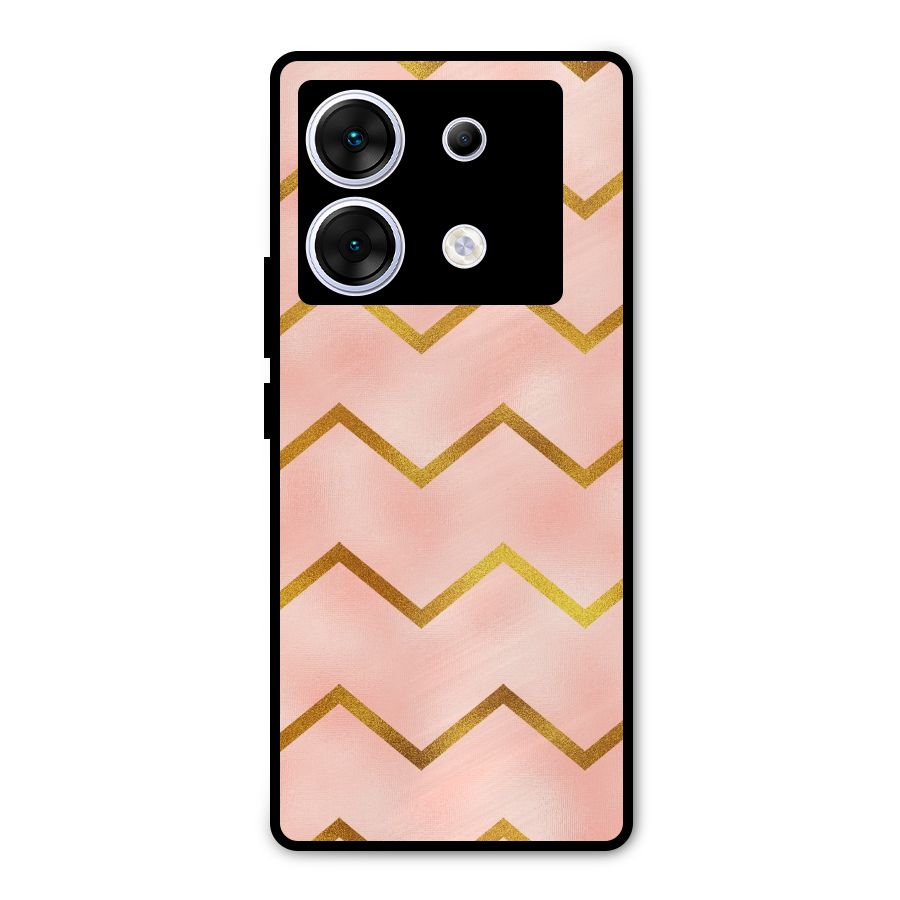 Gold Pink Pattern Metal Back Case for Infinix Zero 30 5G