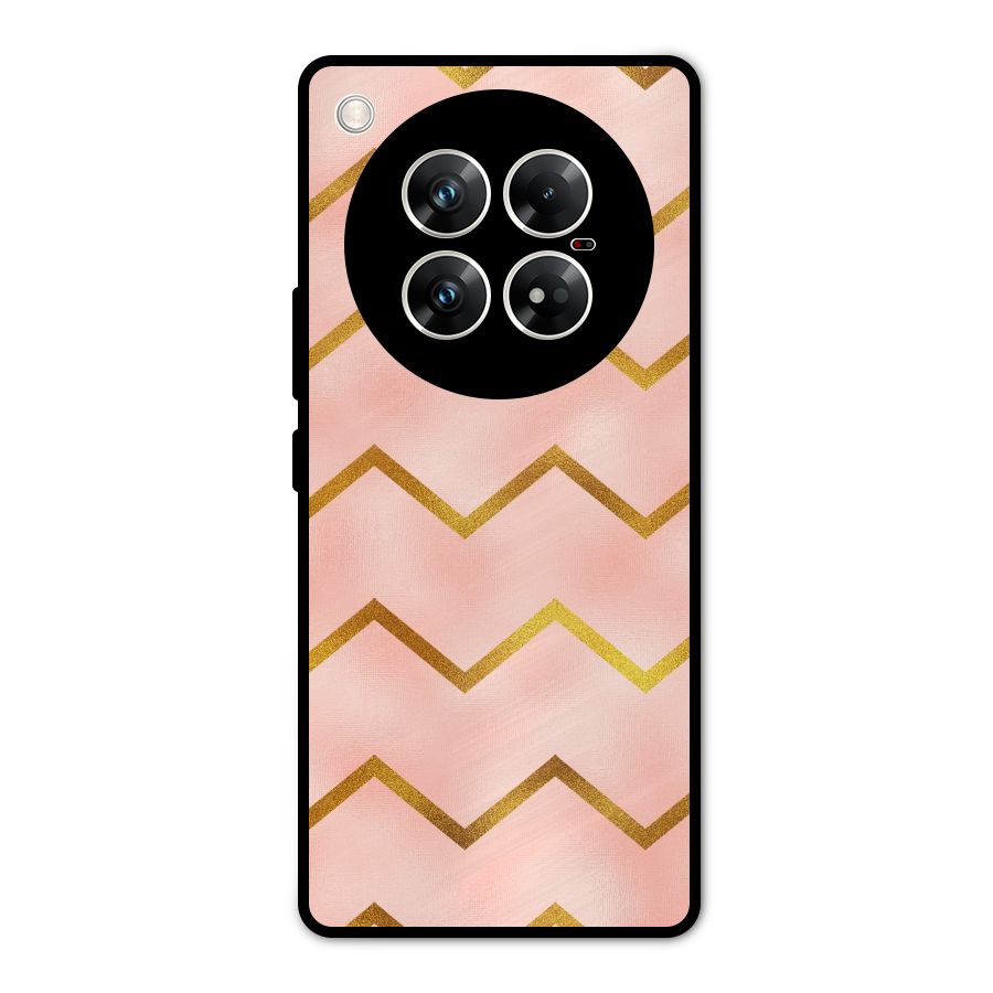 Gold Pink Pattern Metal Back Case for Infinix Zero 40 5G