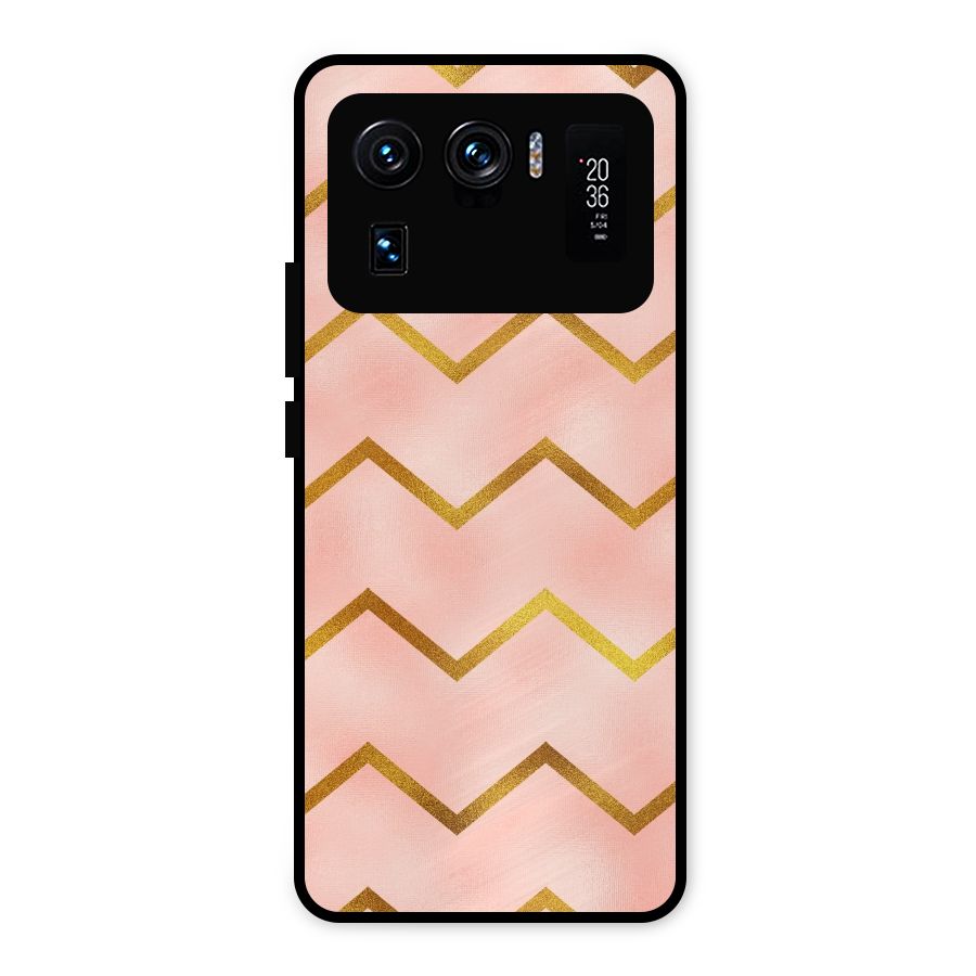 Gold Pink Pattern Metal Back Case for Mi 11 Ultra
