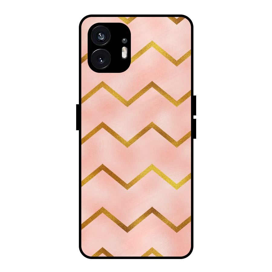 Gold Pink Pattern Metal Back Case for Nothing Phone 2