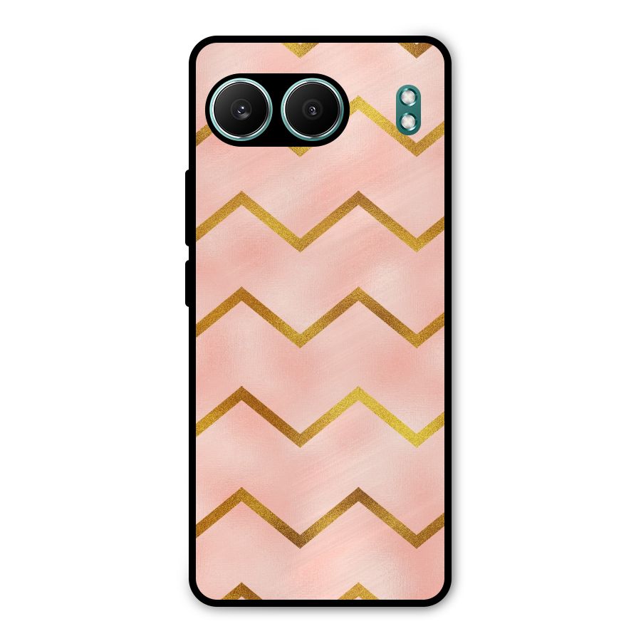 Gold Pink Pattern Metal Back Case for OnePlus Nord 4