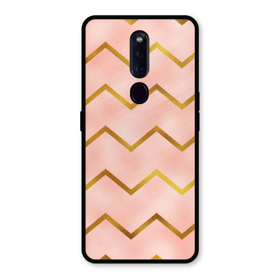 Gold Pink Pattern Metal Back Case for Oppo F11 Pro