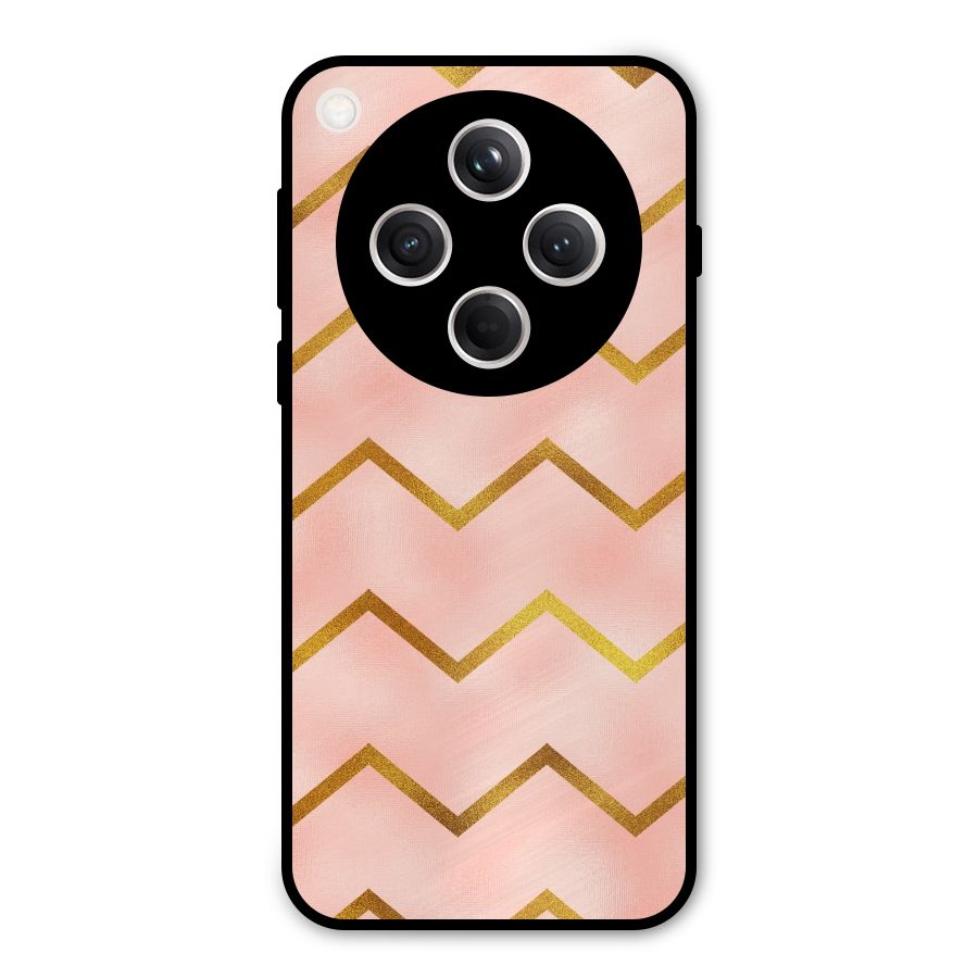 Gold Pink Pattern Metal Back Case for Oppo Find X8