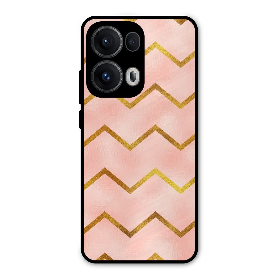 Gold Pink Pattern Metal Back Case for Oppo Reno13 Pro