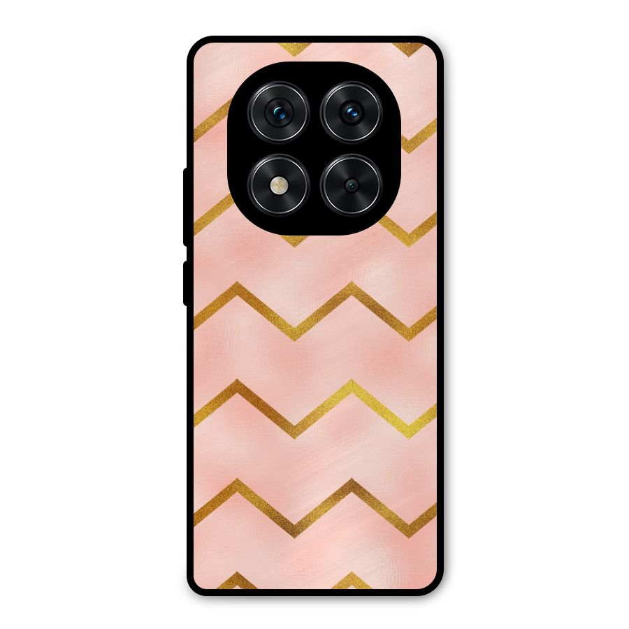 Gold Pink Pattern Metal Back Case for Poco X7