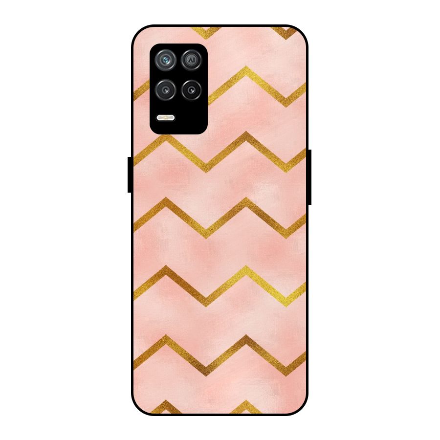 Gold Pink Pattern Metal Back Case for Realme 8 5G