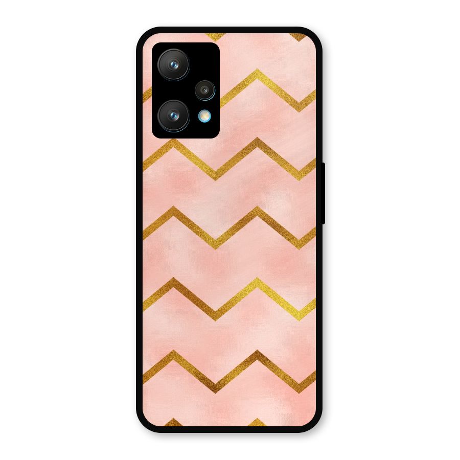 Gold Pink Pattern Metal Back Case for Realme 9 Pro Plus 5G