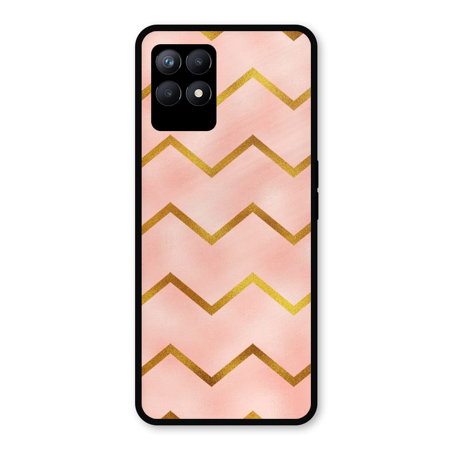 Gold Pink Pattern Metal Back Case for Realme Narzo 50