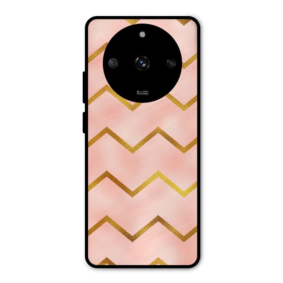 Gold Pink Pattern Metal Back Case for Realme Narzo 60 5G