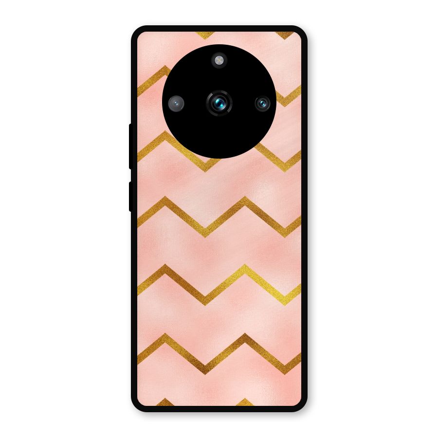Gold Pink Pattern Metal Back Case for Realme Narzo 60 Pro