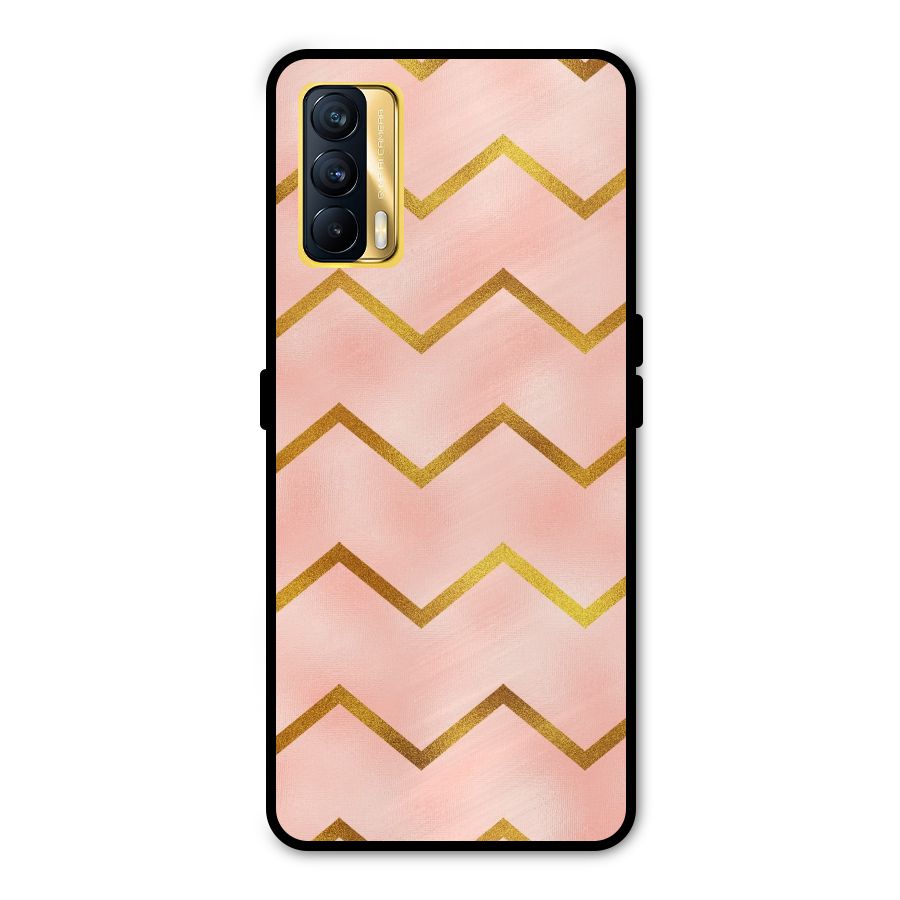 Gold Pink Pattern Metal Back Case for Realme X7