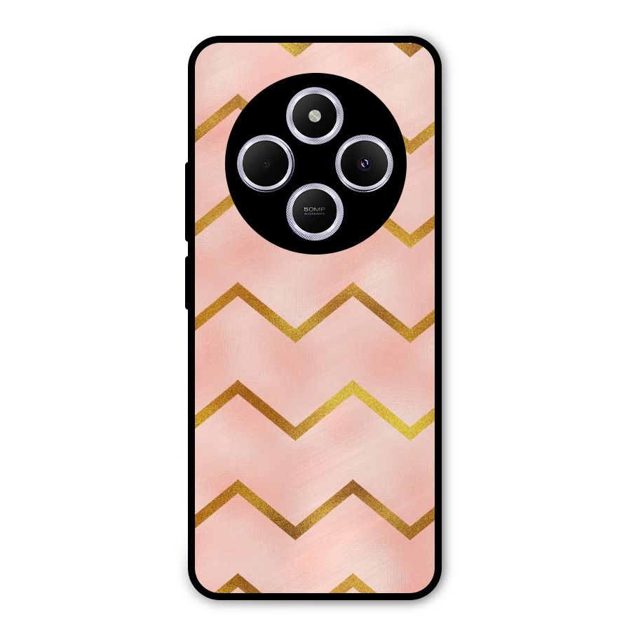 Gold Pink Pattern Metal Back Case for Redmi A4