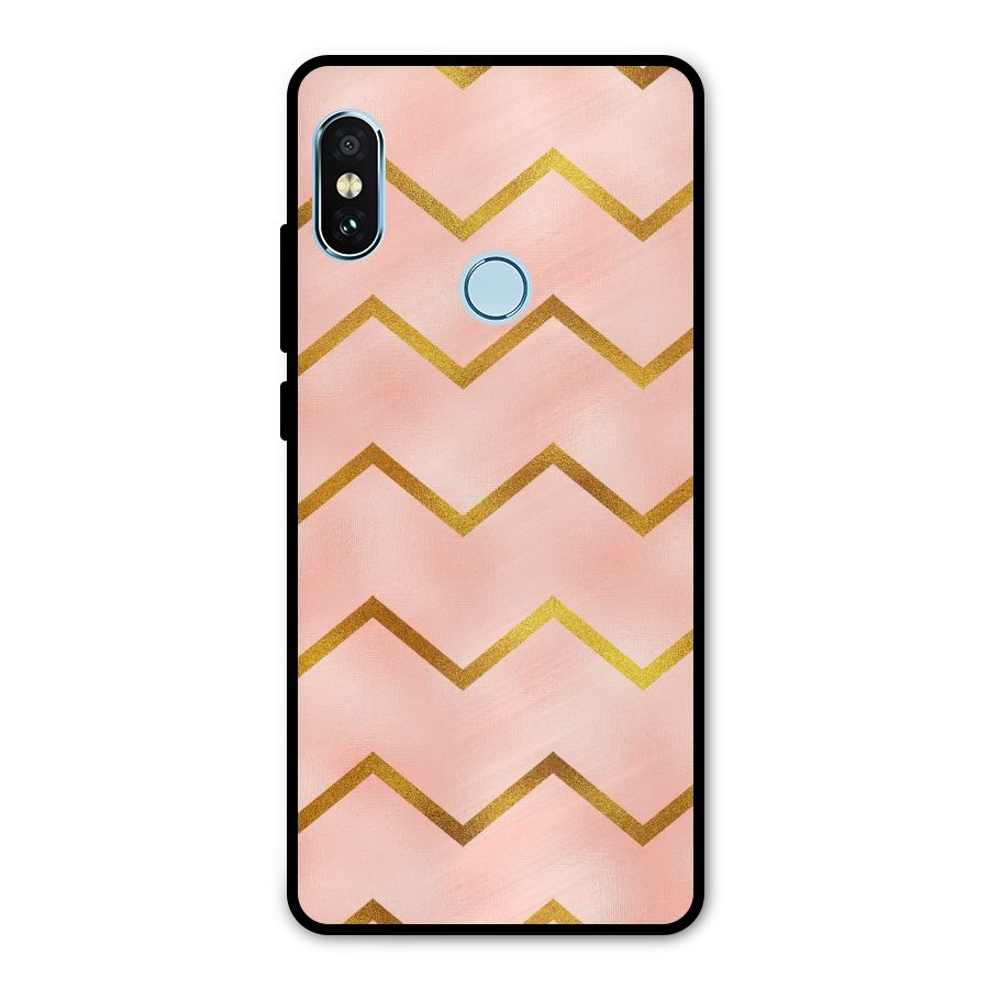 Gold Pink Pattern Metal Back Case for Redmi Note 5 Pro
