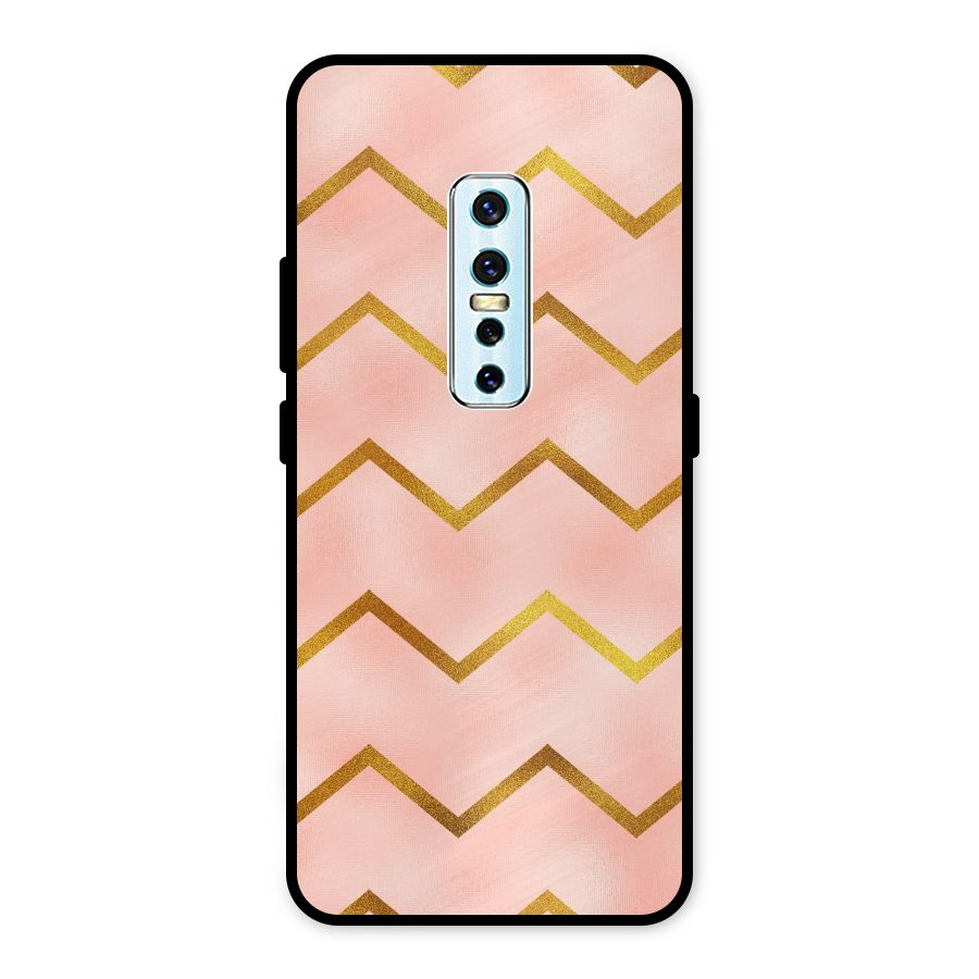 Gold Pink Pattern Metal Back Case for Vivo V17 Pro