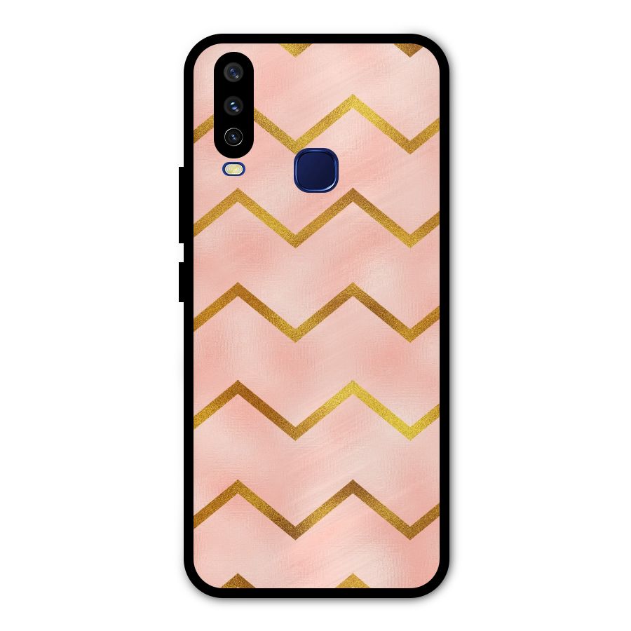 Gold Pink Pattern Metal Back Case for Vivo Y12
