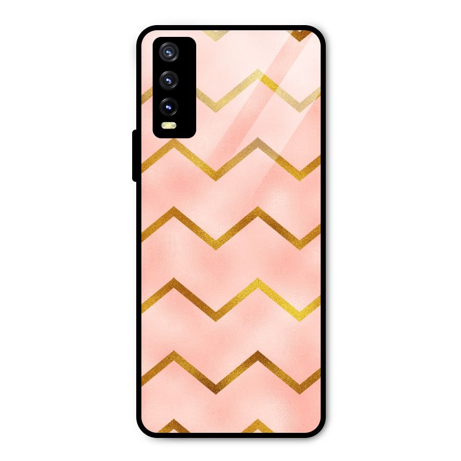 Gold Pink Pattern Metal Back Case for Vivo Y20