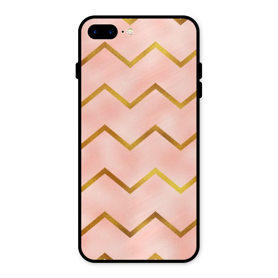 Gold Pink Pattern Metal Back Case for iPhone 8 Plus
