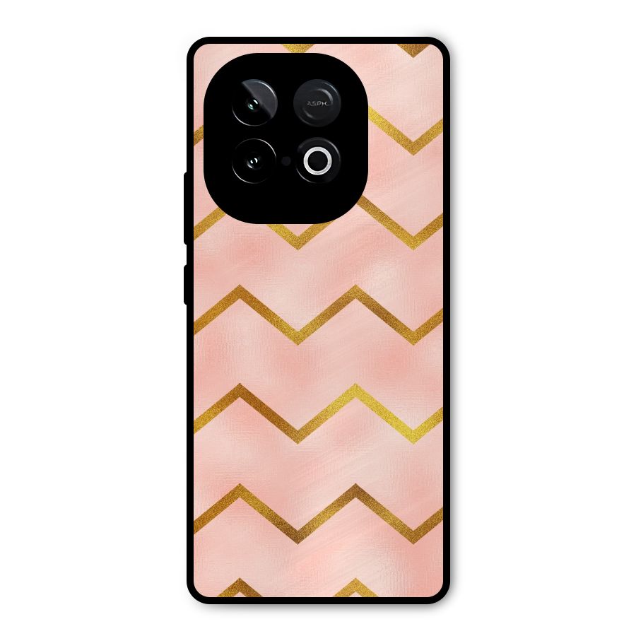 Gold Pink Pattern Metal Back Case for iQOO Neo 10