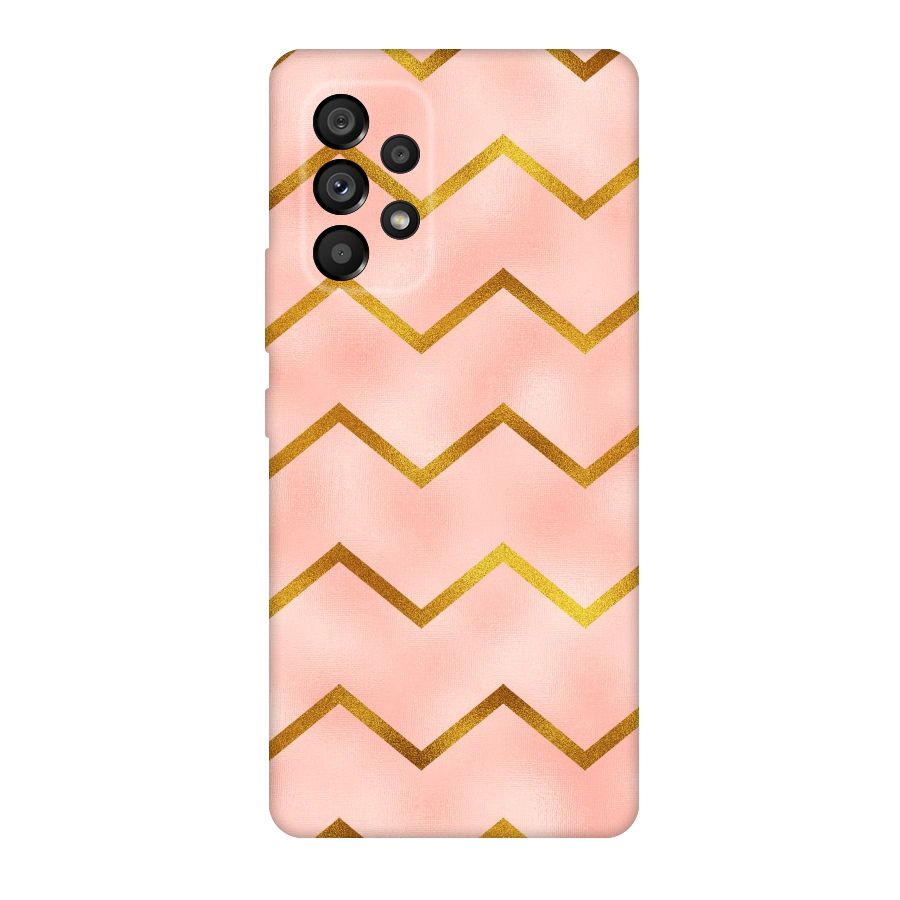 Gold Pink Pattern Original Polycarbonate Back Case for Galaxy A53 5G