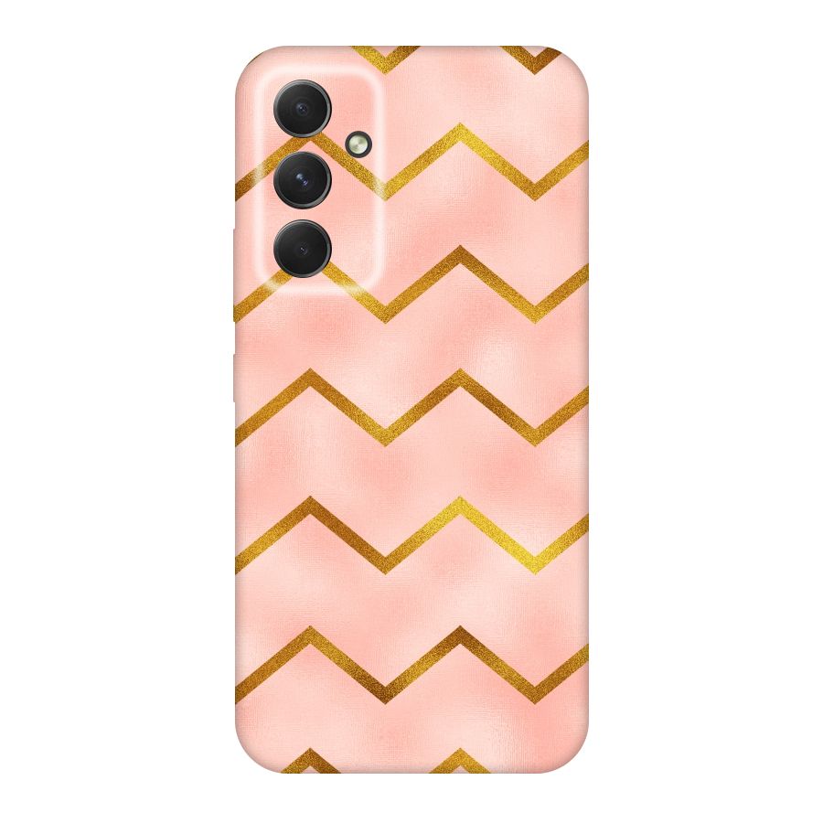 Gold Pink Pattern Original Polycarbonate Back Case for Galaxy A54