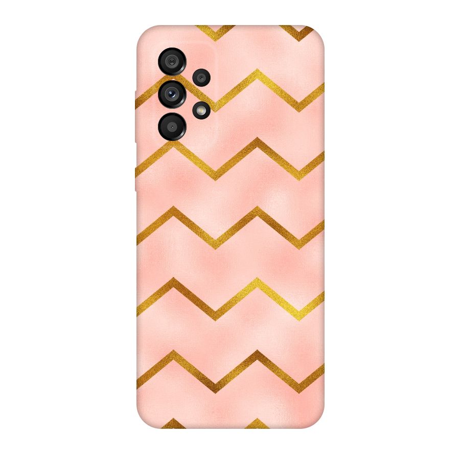 Gold Pink Pattern Original Polycarbonate Back Case for Galaxy A73 5G