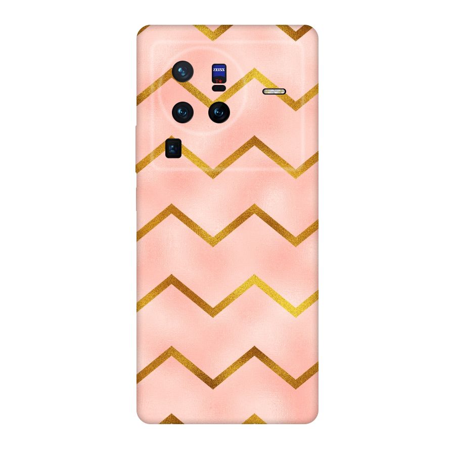 Gold Pink Pattern Original Polycarbonate Back Case for Vivo X80