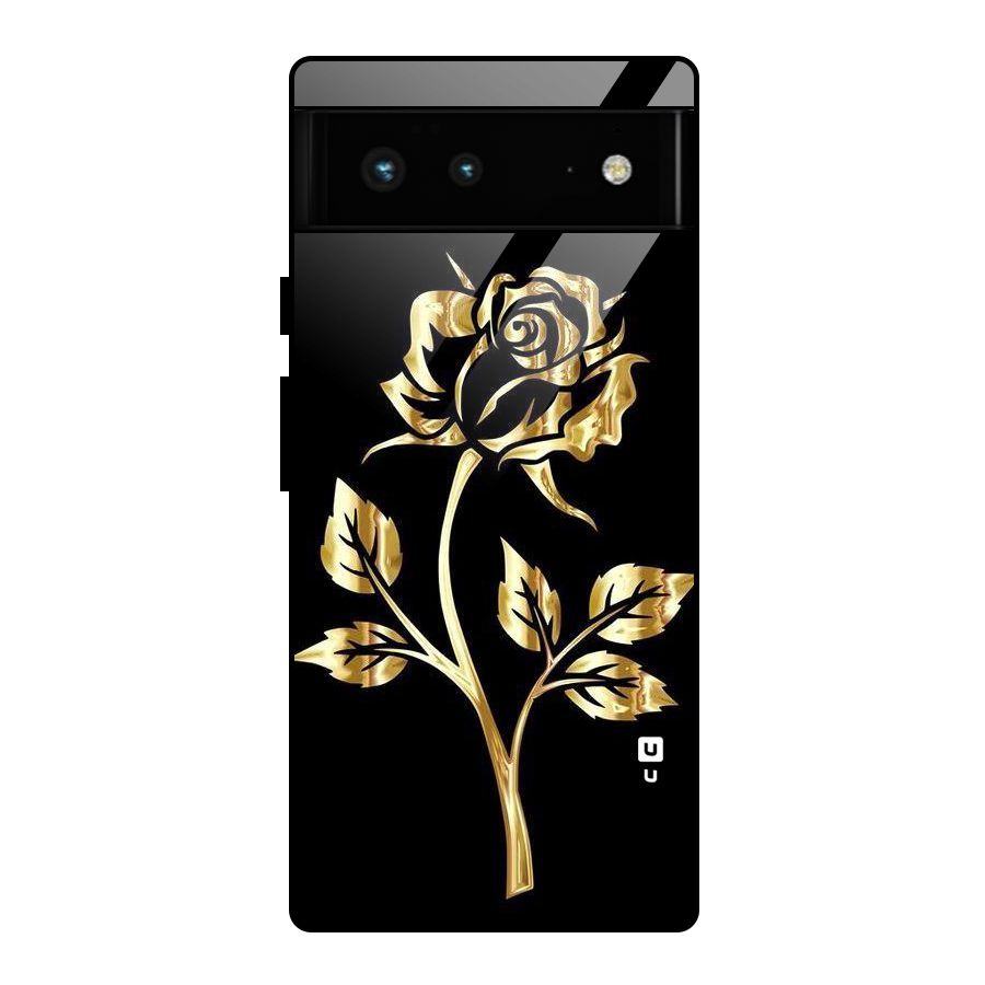 Gold Rose Glass Back Case for Google Pixel 6