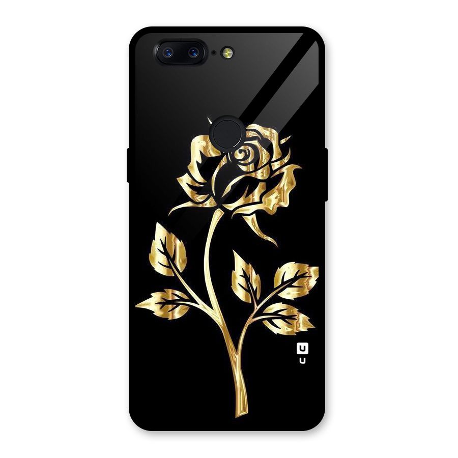 Gold Rose Glass Back Case for OnePlus 5T