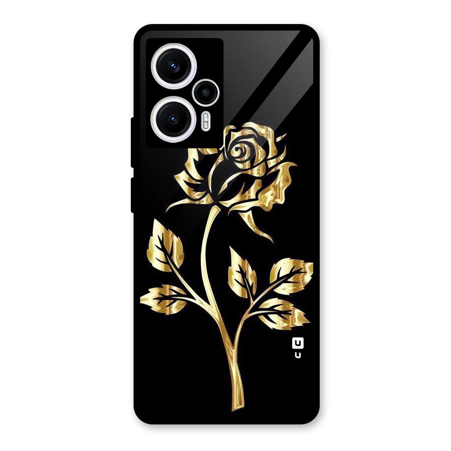 Gold Rose Glass Back Case for Poco F5