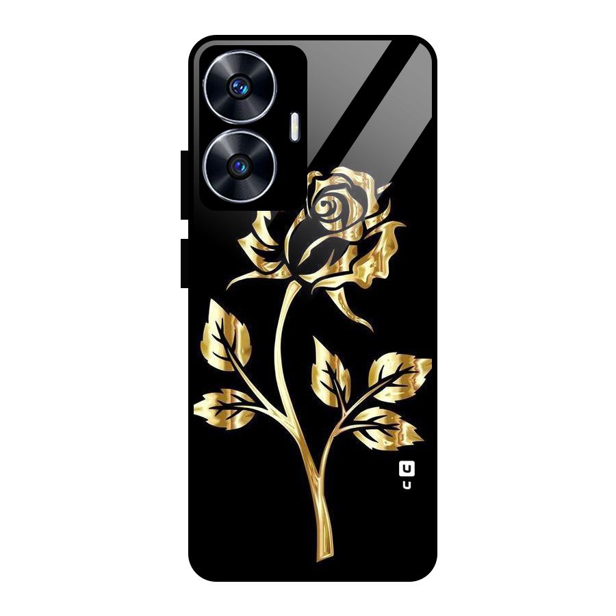 Gold Rose Glass Back Case for Realme Narzo N55