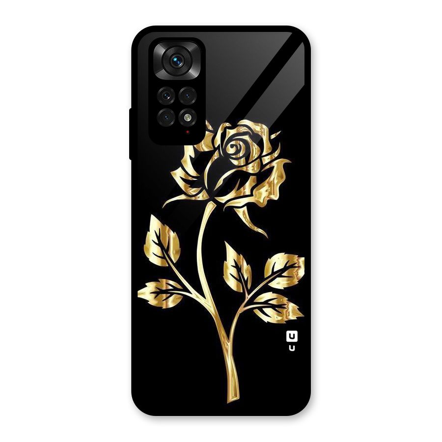 Gold Rose Glass Back Case for Redmi Note 11S