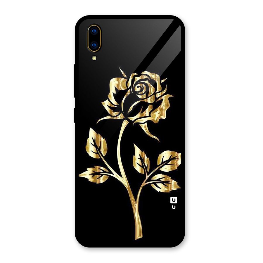 Gold Rose Glass Back Case for Vivo V11 Pro
