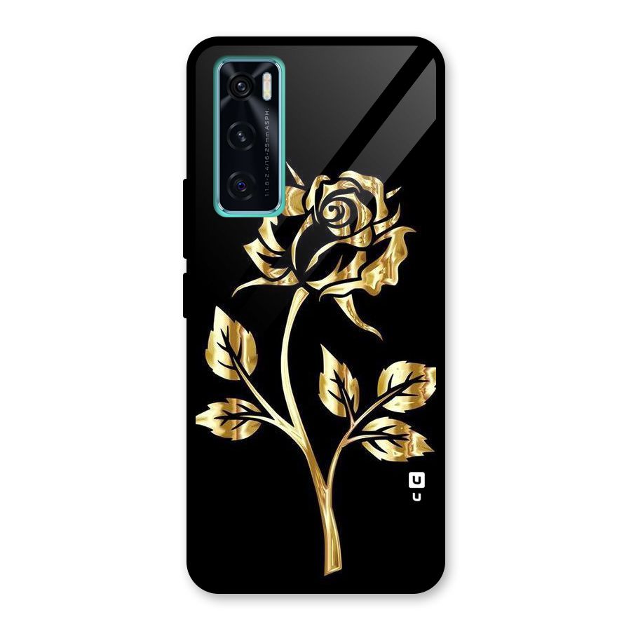 Gold Rose Glass Back Case for Vivo V20 SE