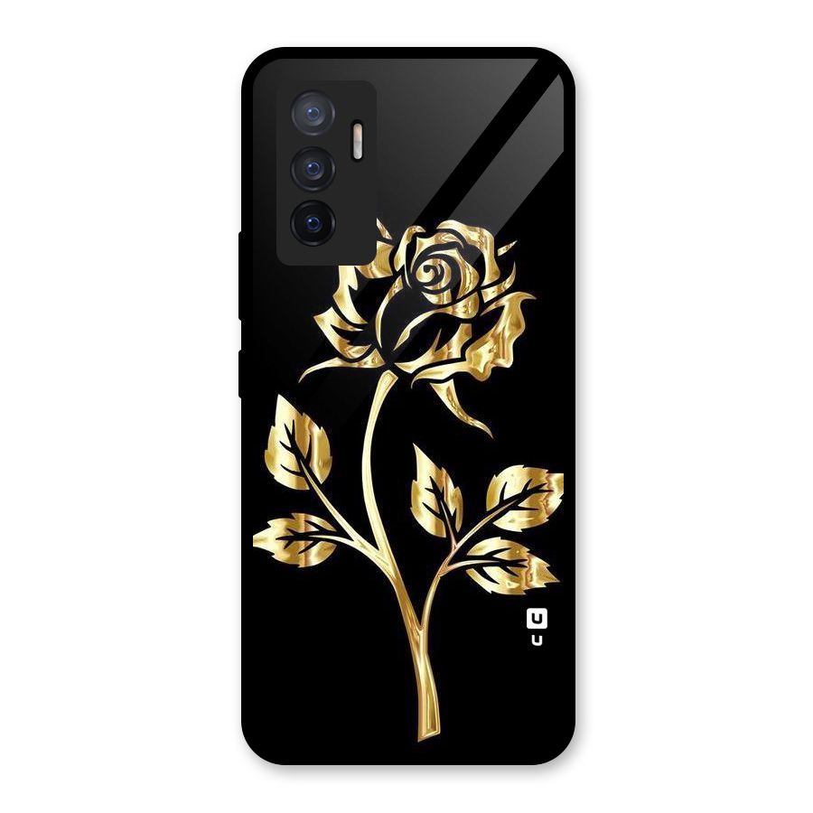 Gold Rose Glass Back Case for Vivo V23e