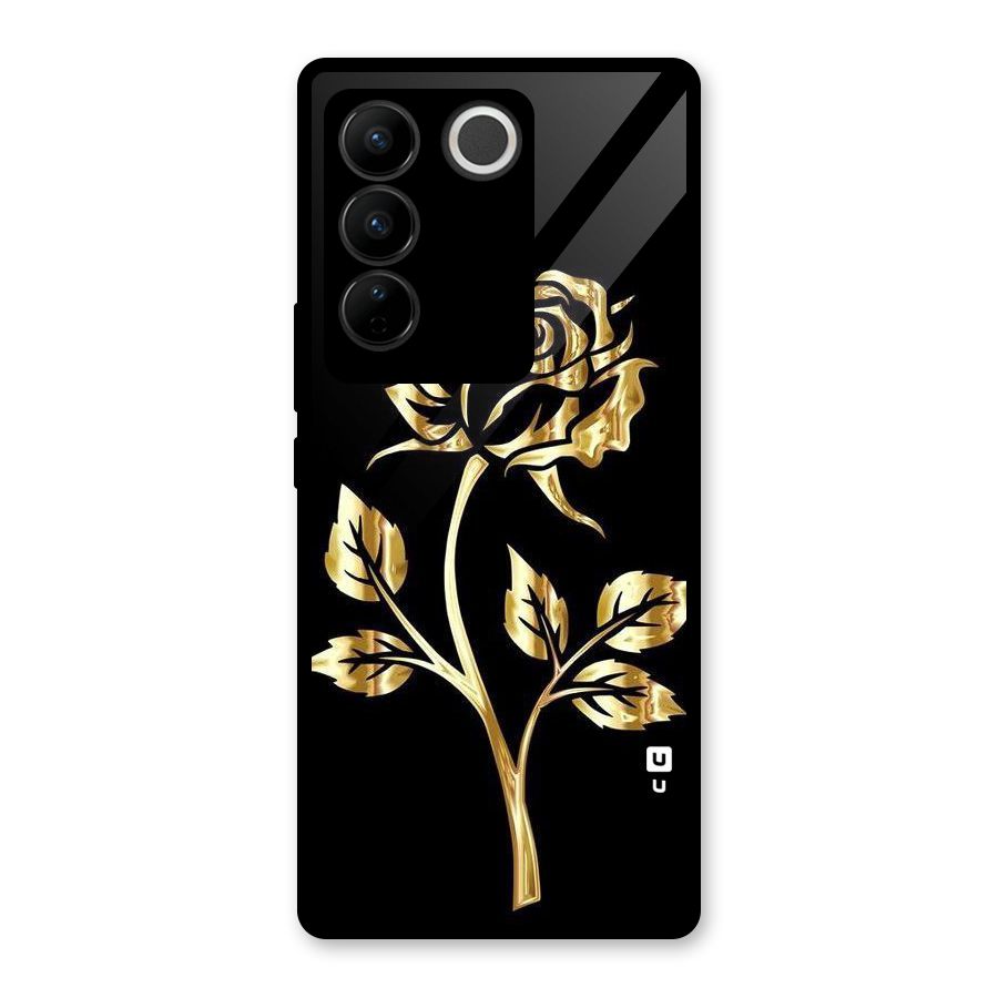 Gold Rose Glass Back Case for Vivo V27