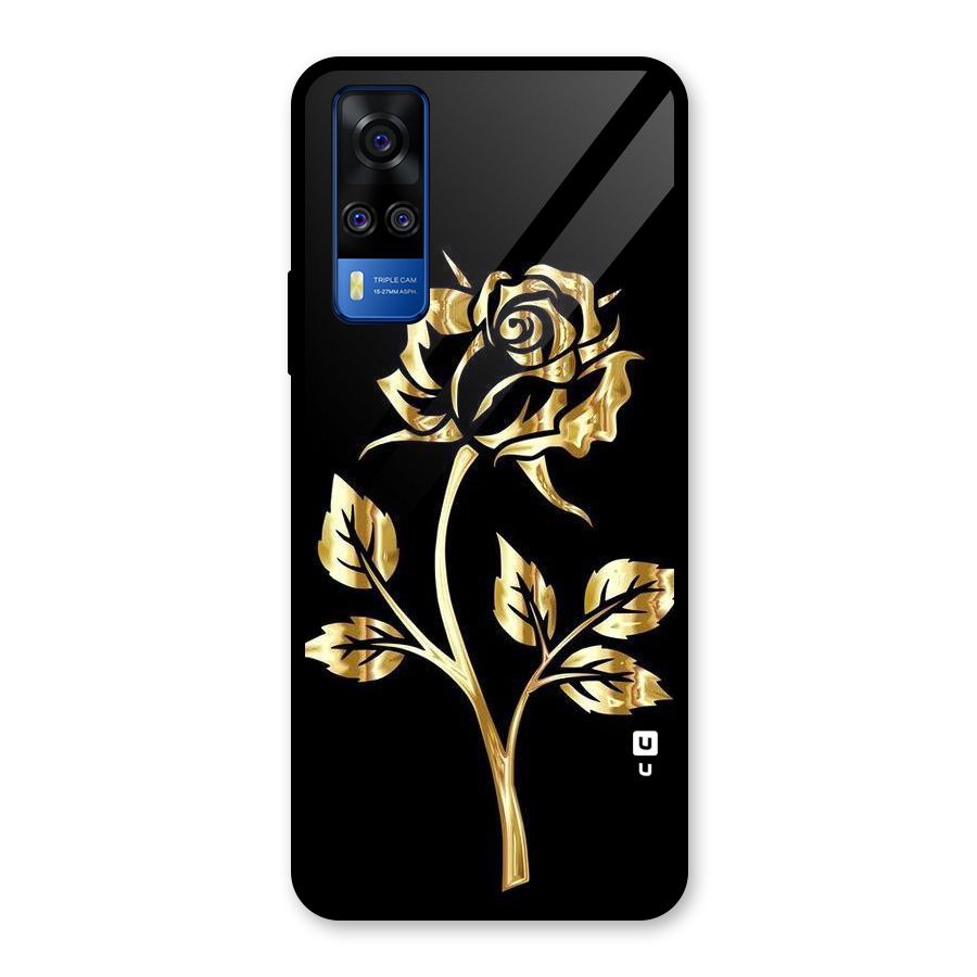 Gold Rose Glass Back Case for Vivo Y31