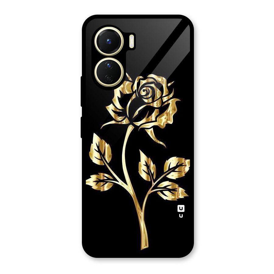 Gold Rose Glass Back Case for Vivo Y56