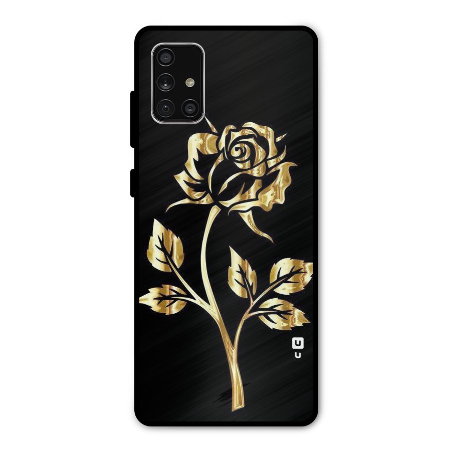 Gold Rose Metal Back Case for Galaxy A71
