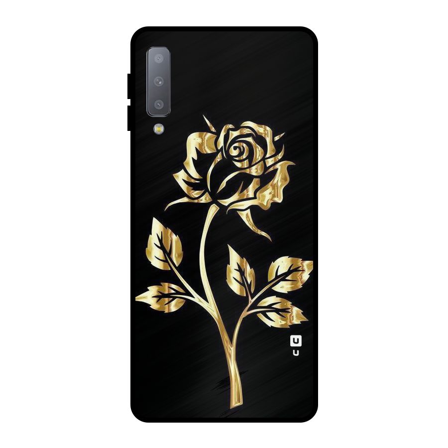 Gold Rose Metal Back Case for Galaxy A7 (2018)