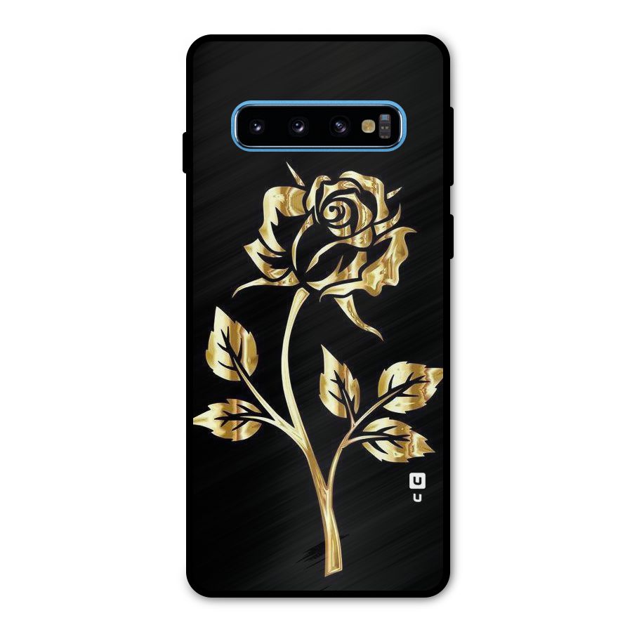 Gold Rose Metal Back Case for Galaxy S10