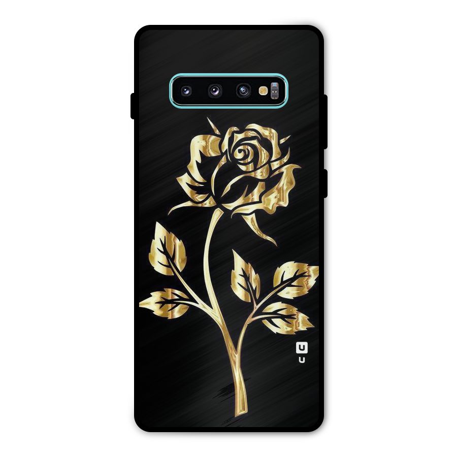 Gold Rose Metal Back Case for Galaxy S10 Plus