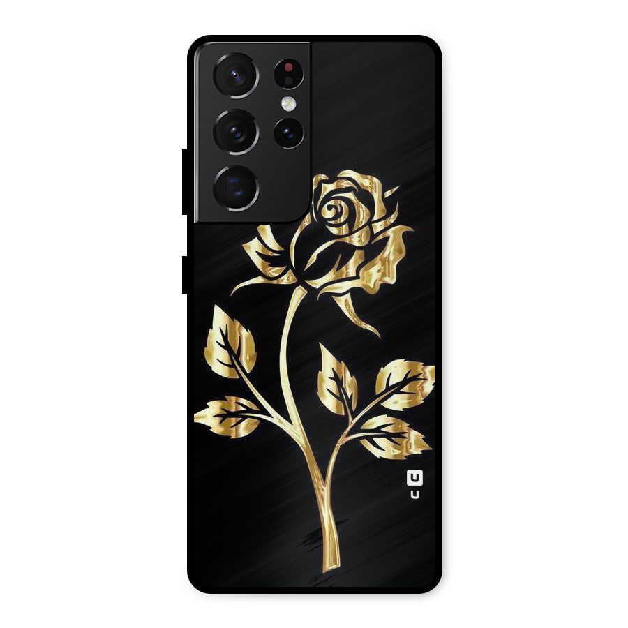 Gold Rose Metal Back Case for Galaxy S21 Ultra 5G