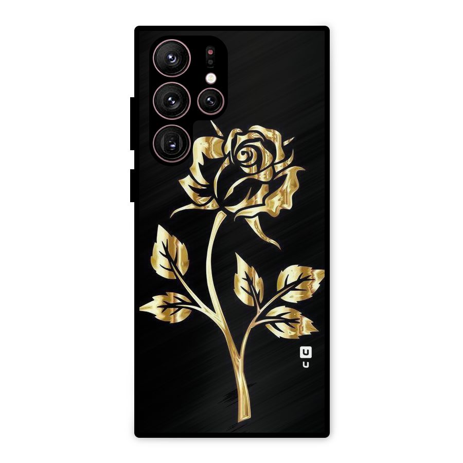 Gold Rose Metal Back Case for Galaxy S22 Ultra 5G